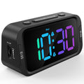 Odokee Digital Dual Alarm Clock for Bedroom, 0-100% Dimmer, Weekday/Weekend Mode, Easy to Set, USB Charger, Adjustable Alarm Volume with 5 Alarm Sounds, Snooze, 12/24Hr, Battery Backup (Wood Grain)