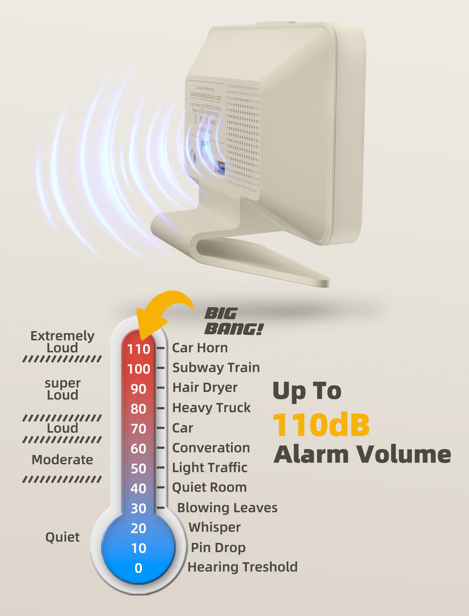 Odokee Digital Alarm Clocks for Bedrooms: Large Bold Number 5 Brightness Dimmer - Easy to Read Across The Room - 5 Alarm Sound 8 Night Light - Red